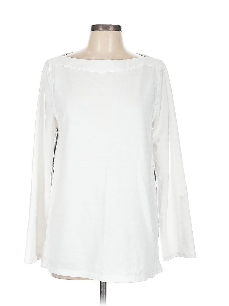 T by Talbots White Long Sleeve Top Size L - photo 1