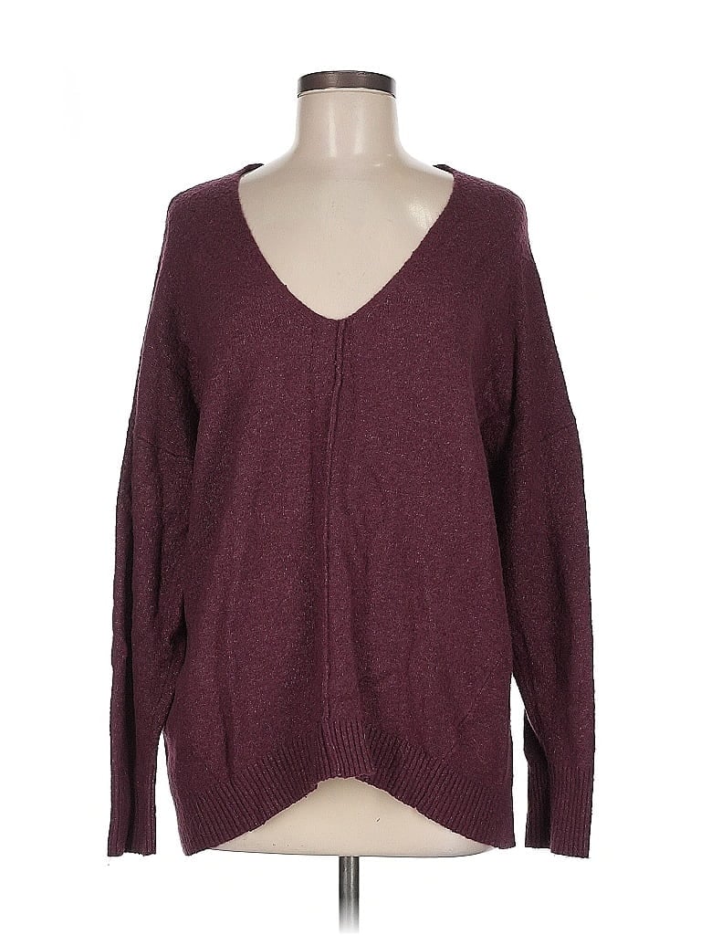 Pre-owned Express Pullover Sweater In Burgundy