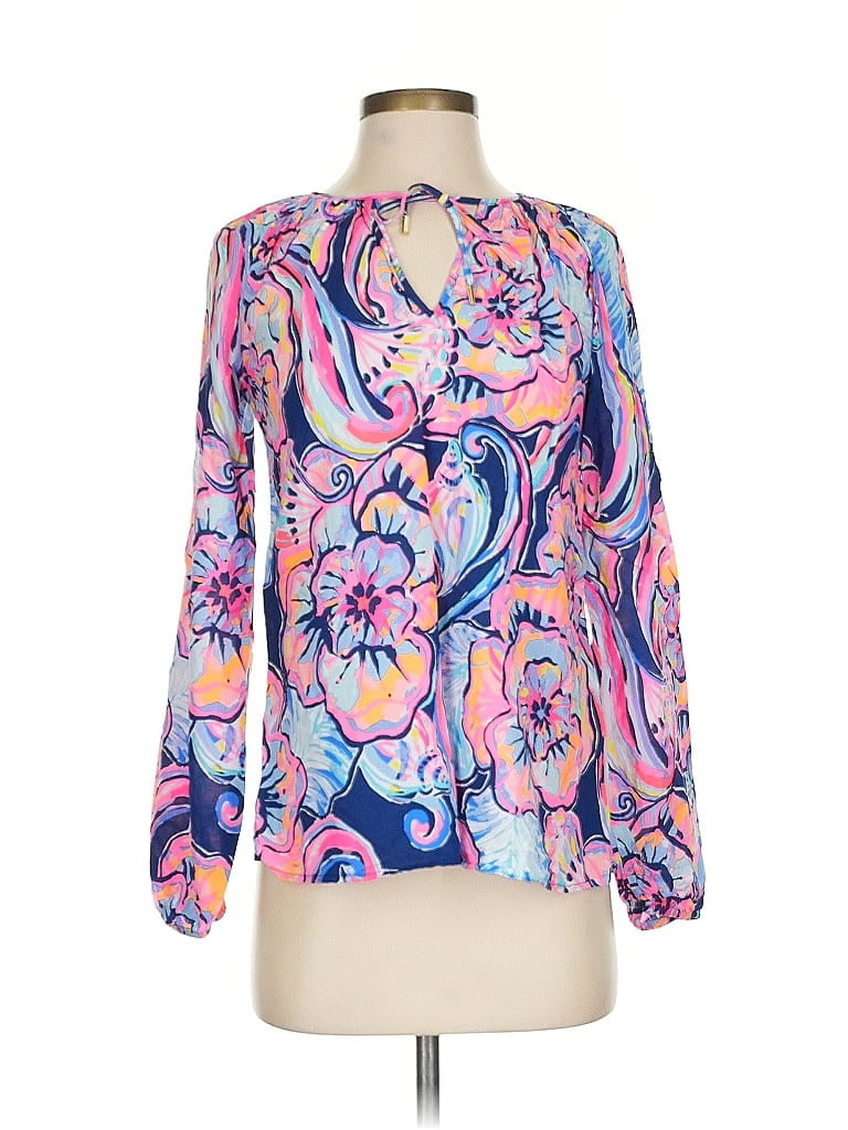 Pre-owned Lilly Pulitzer Long Sleeve Blouse In Pink