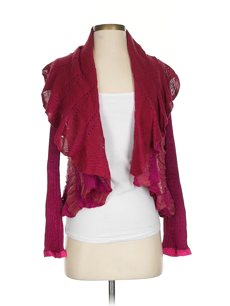 Pre-owned Unbranded Cardigan Sweater In Burgundy