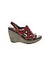 Born Handcrafted Footwear Print Burgundy Wedges Size 9 1/2 - photo 1
