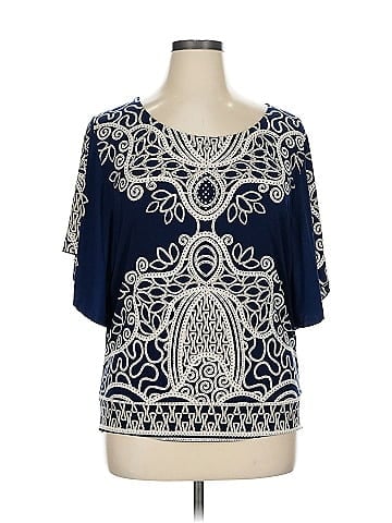 JM Collection Short Sleeve Blouse (view 1)