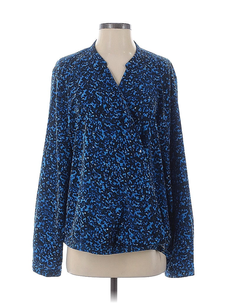 Pre-owned Dkny Long Sleeve Blouse In Blue