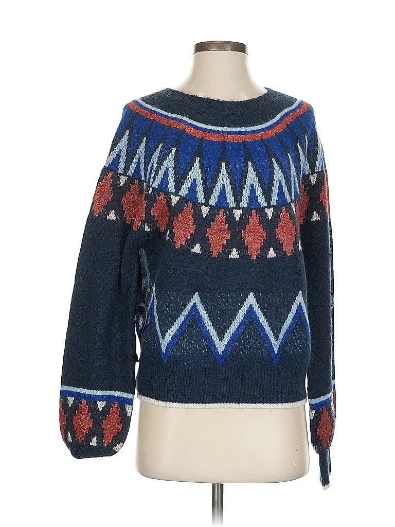 Sundry Chevron-herringbone Blue Pullover Sweater Size XS - photo 1