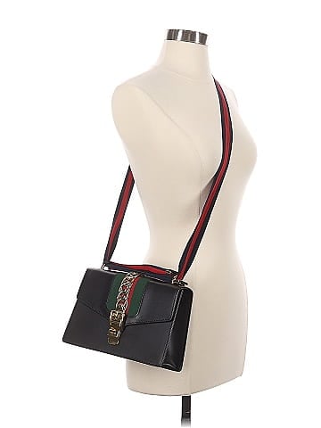 Gucci Calfskin Small Sylvie Shoulder Bag Black (view 2)