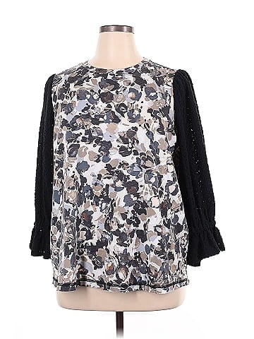 LOGO by Lori Goldstein 3/4 Sleeve Blouse (view 1)
