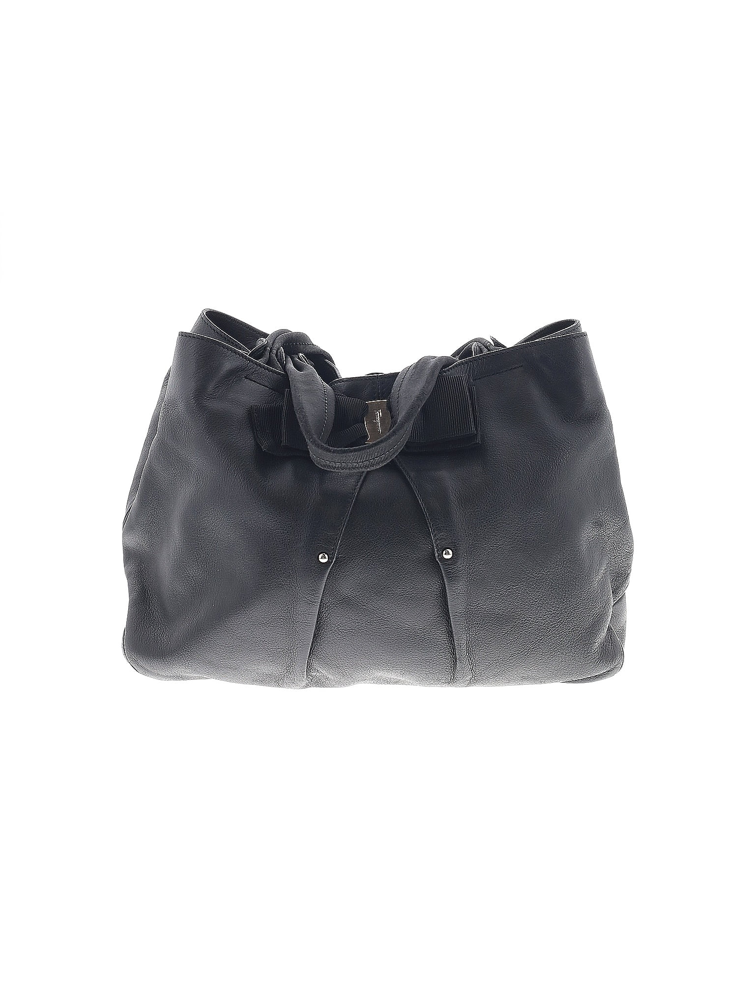 Salvatore Ferragamo 100% Leather Solid Black Leather Shoulder Bag One size