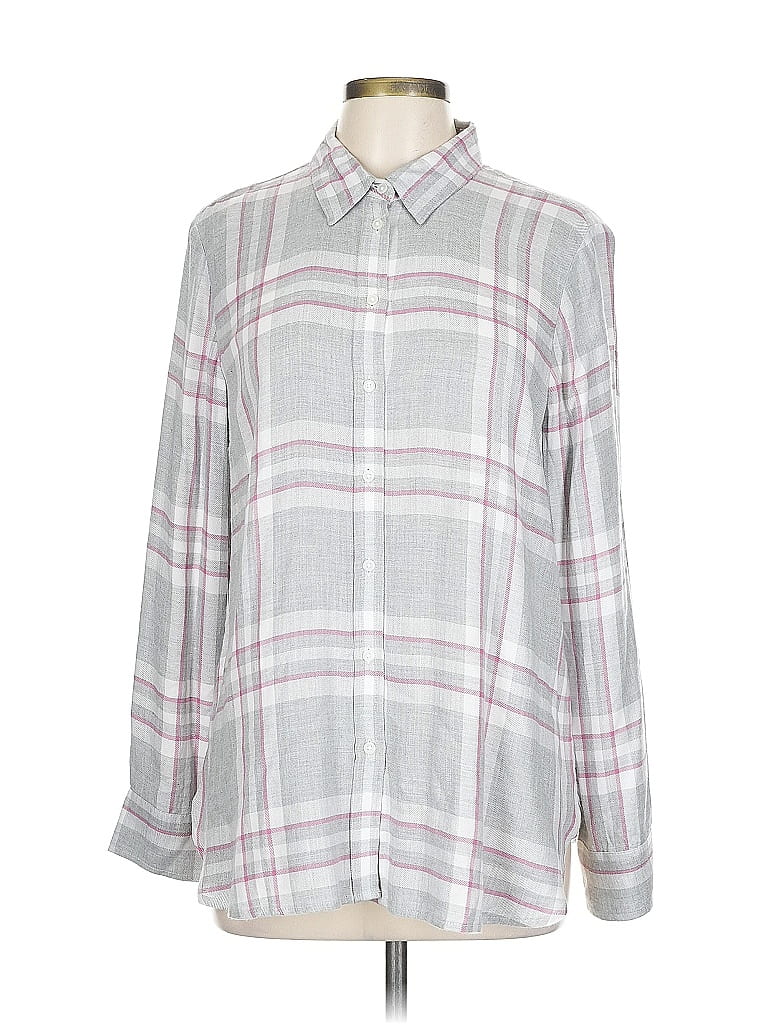 Pre-owned Banana Republic Long Sleeve Button Down Shirt In Gray