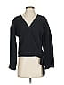 TeXTURE & THREAD Madewell 100% Cotton Black Long Sleeve Blouse Size S - photo 1