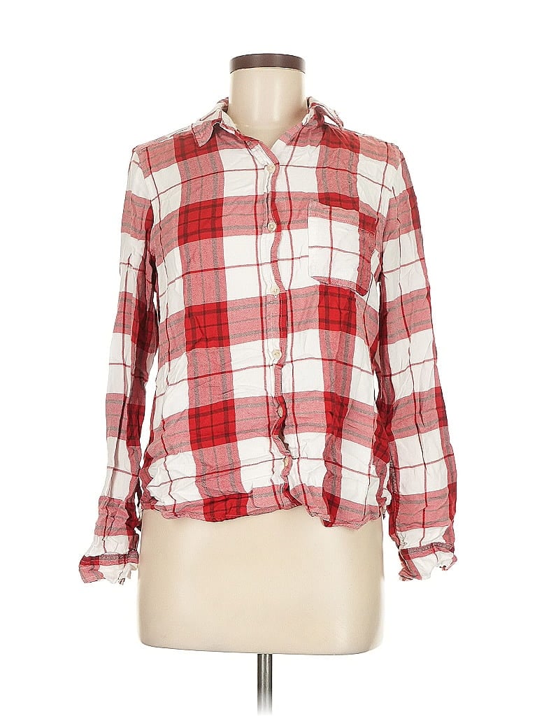 Pre-owned Universal Thread Long Sleeve Button Down Shirt In Red