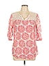 Calypso St. Barth 100% Silk Pink 3/4 Sleeve Silk Top Size L - photo 1