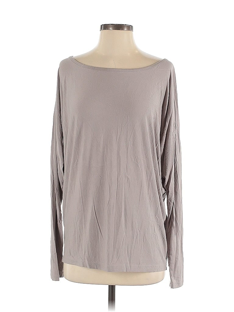Pre-owned Vince Long Sleeve Top Gray Boatneck Tops
