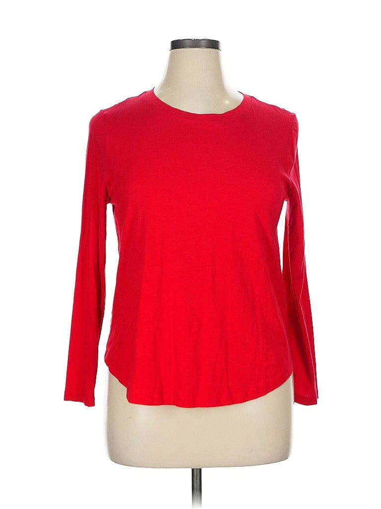 Pre-owned Ann Taylor Loft 3/4 Sleeve T-shirt In Red