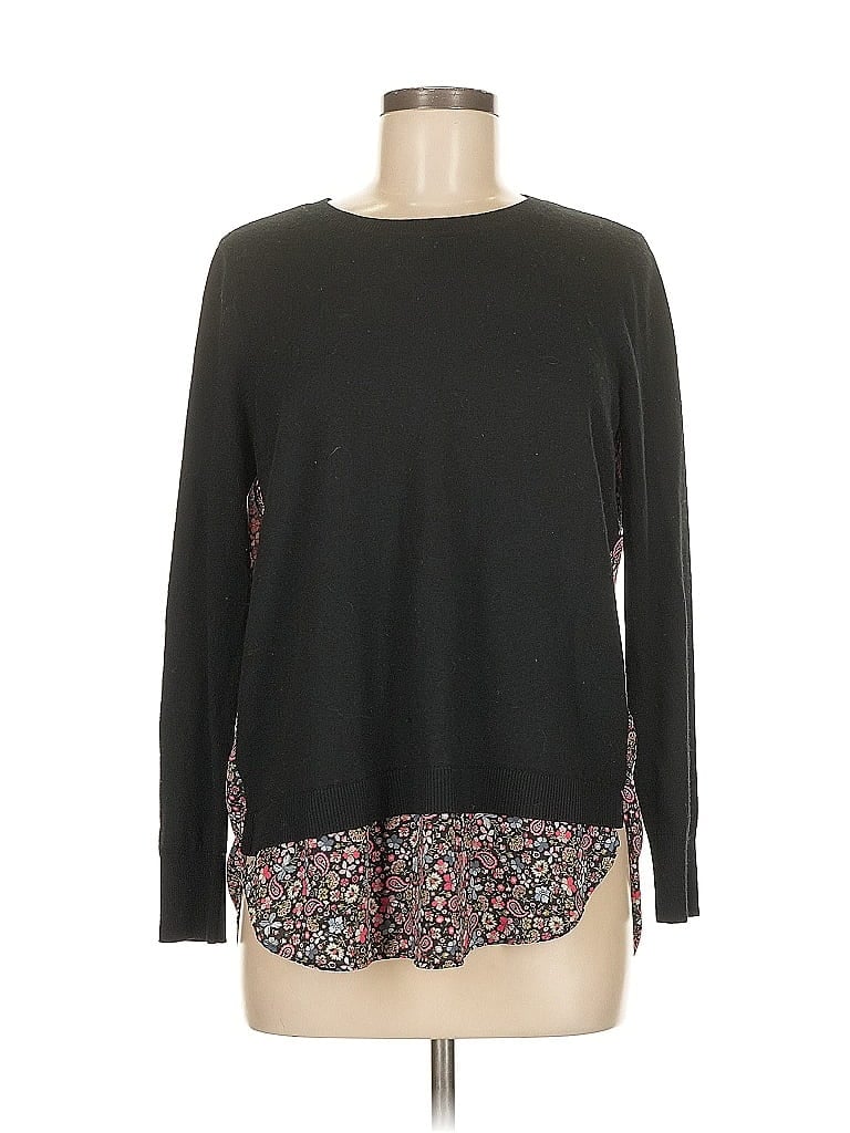 Pre-owned Ann Taylor Loft Pullover Sweater In Black