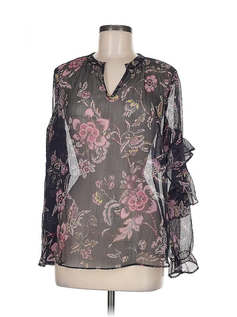 Pre-owned Chico's 3/4 Sleeve Blouse In Gray