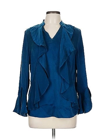 Black Label by Chico's 3/4 Sleeve Silk Top (view 1)