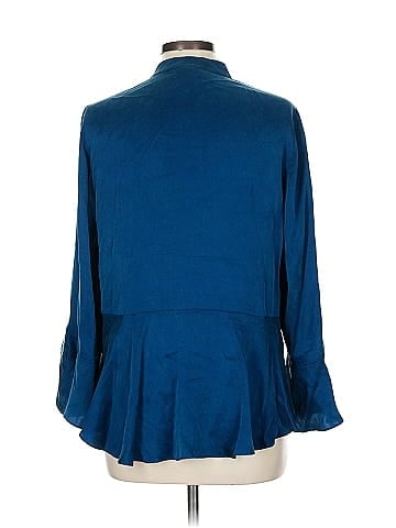 Black Label by Chico's 3/4 Sleeve Silk Top (view 2)