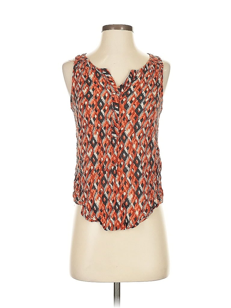 Pre-owned Lucky Brand Sleeveless Blouse In Orange