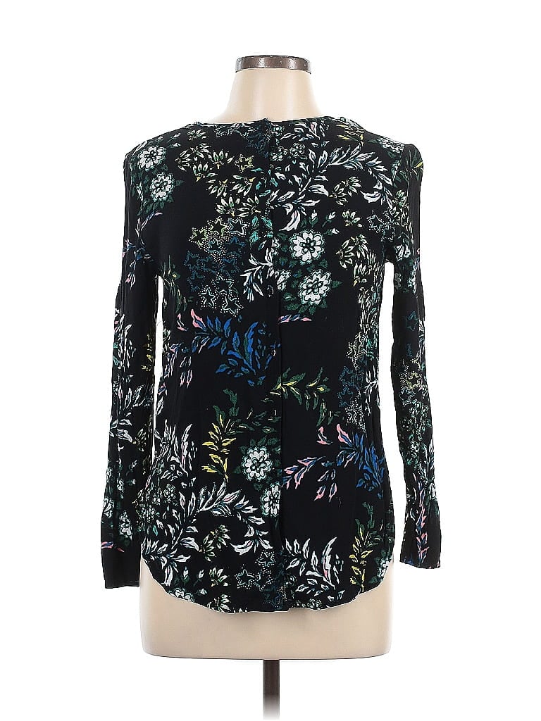 Pre-owned H&m Long Sleeve Blouse In Black