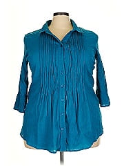 Woman Within 3/4 Sleeve Button Down Shirt