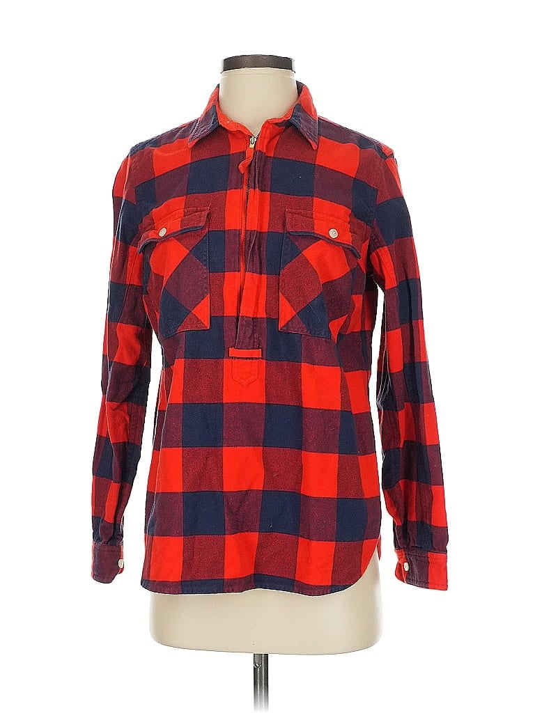 Pre-owned J.crew Factory Store Long Sleeve Button Down Shirt In Red