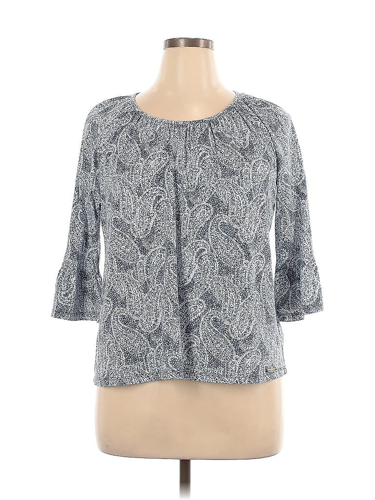 Pre-owned Michael Michael Kors 3/4 Sleeve Blouse In Blue