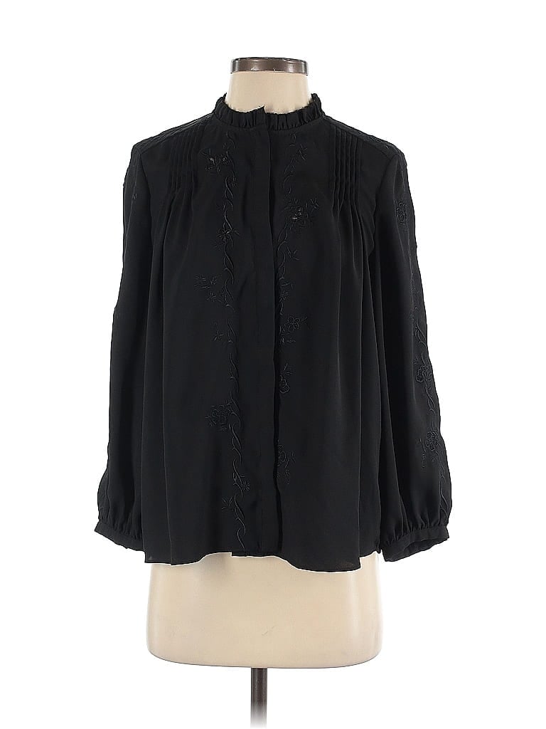 Pre-owned Joie Long Sleeve Blouse In Black