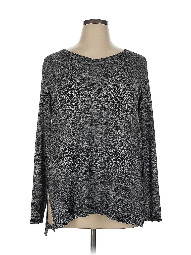 Pre-owned Apt. 9 Long Sleeve Top Gray V Neck Tops
