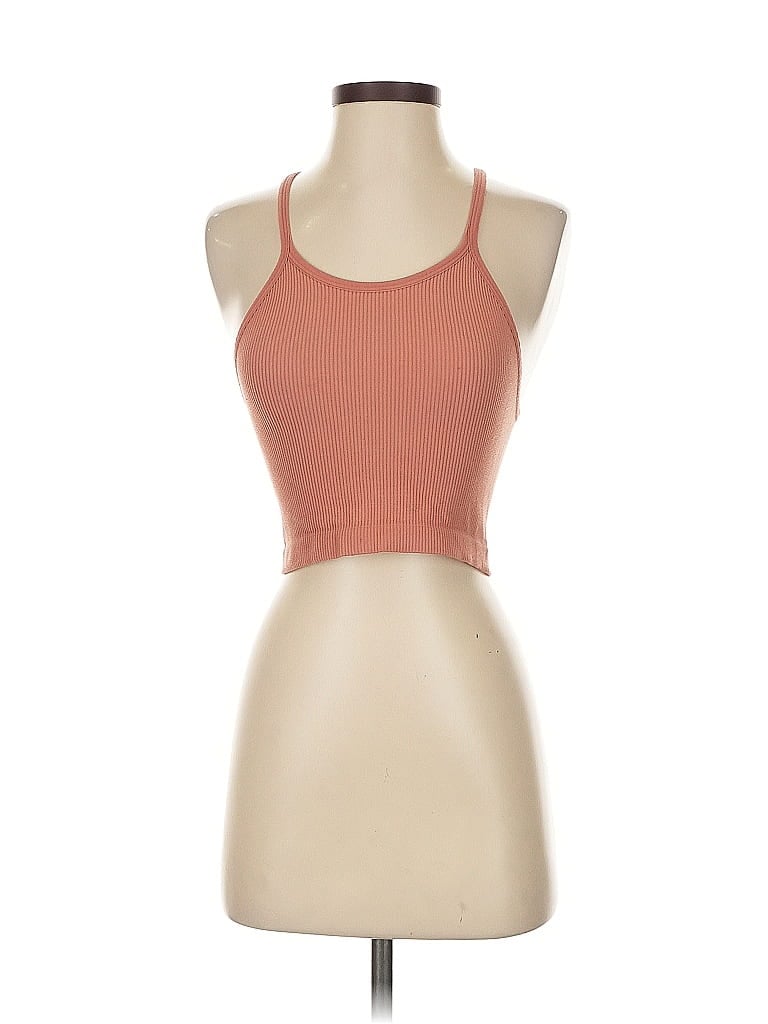 Click to view more detailed imagery on our partner's website Pre-owned Ododos Tank Top Brown Halter Neckline Tops