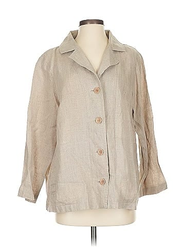 Flax 3/4 Sleeve Button-Down Shirt (view 1)
