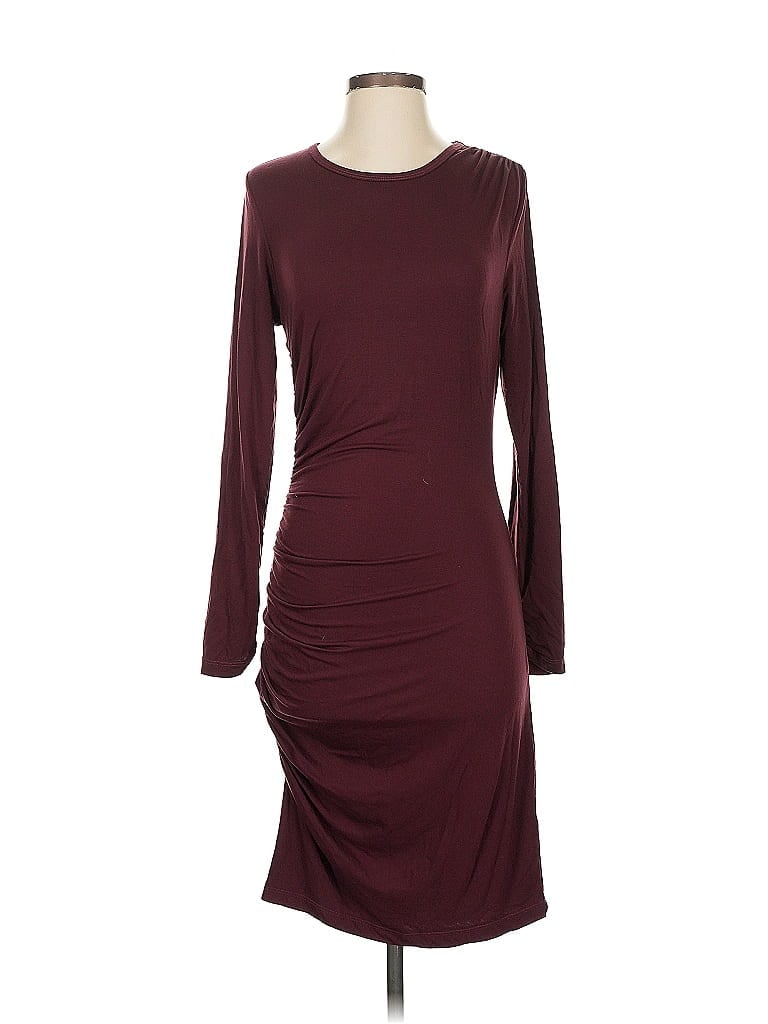 Sundry Solid Burgundy Casual Dress Size M - photo 1