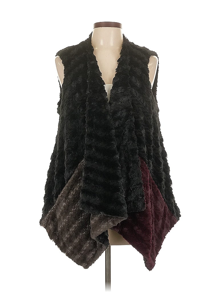G by Giuliana Rancic 100% Polyester Burgundy Faux Fur Vest Size L - photo 1