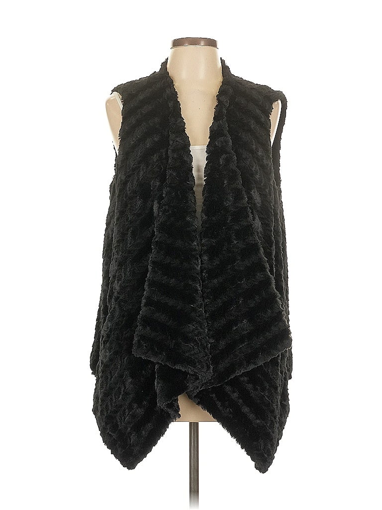 G by Giuliana Rancic 100% Polyester Black Faux Fur Vest Size L - photo 1