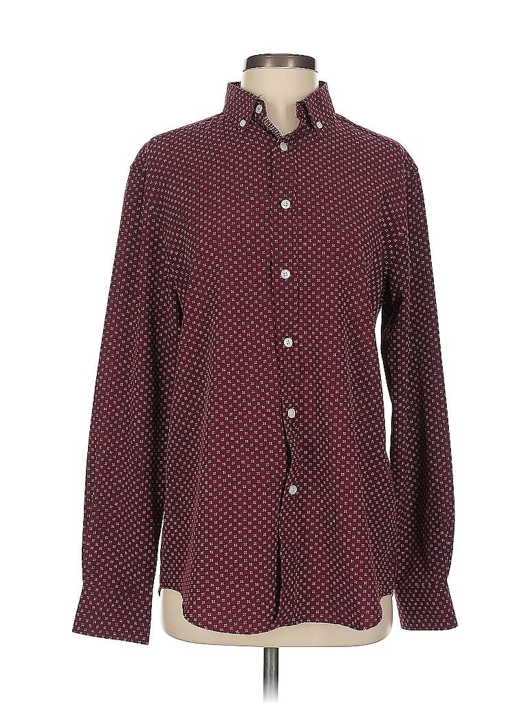 Pre-owned Assorted Brands Long Sleeve Blouse In Burgundy