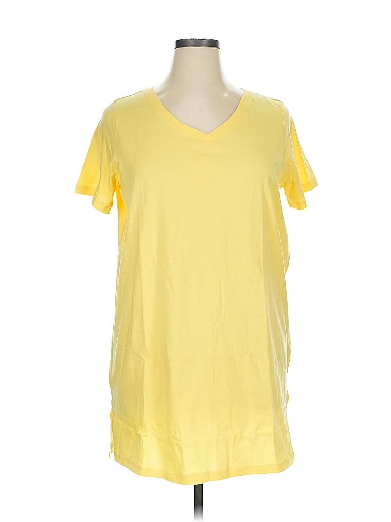 Roaman's 100% Cotton Yellow Casual Dress Size 14 - photo 1
