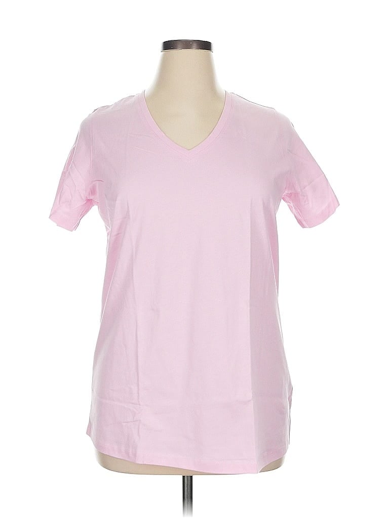 Woman Within 100% Cotton Pink Short Sleeve T-Shirt Size 14 - photo 1