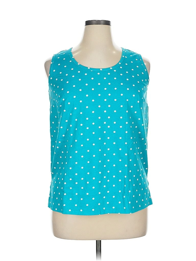 Woman Within 100% Cotton Teal Tank Top Size 14 - photo 1