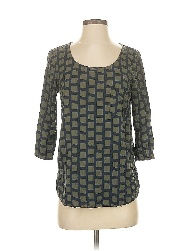 Pre-owned Splendid 3/4 Sleeve T-shirt In Green