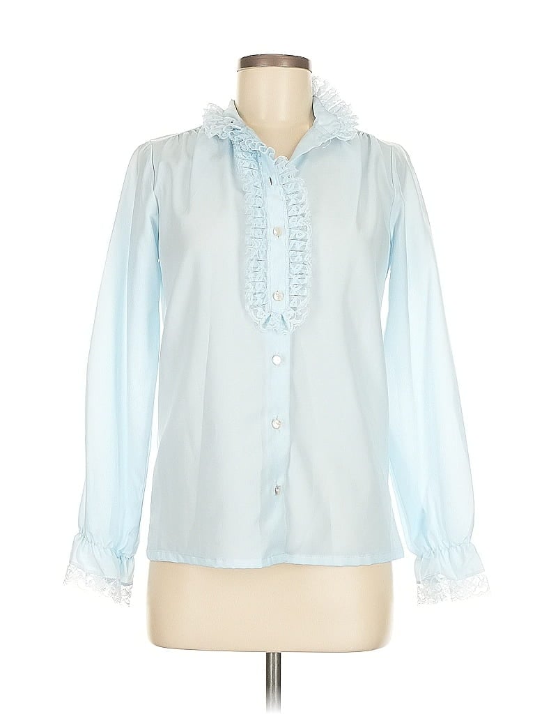 Pre-owned Assorted Brands Long Sleeve Blouse In Blue