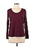 Ann Taylor LOFT Outlet 100% Cotton Burgundy Long Sleeve T-Shirt Size M - photo 1