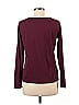 Ann Taylor LOFT Outlet 100% Cotton Burgundy Long Sleeve T-Shirt Size M - photo 2