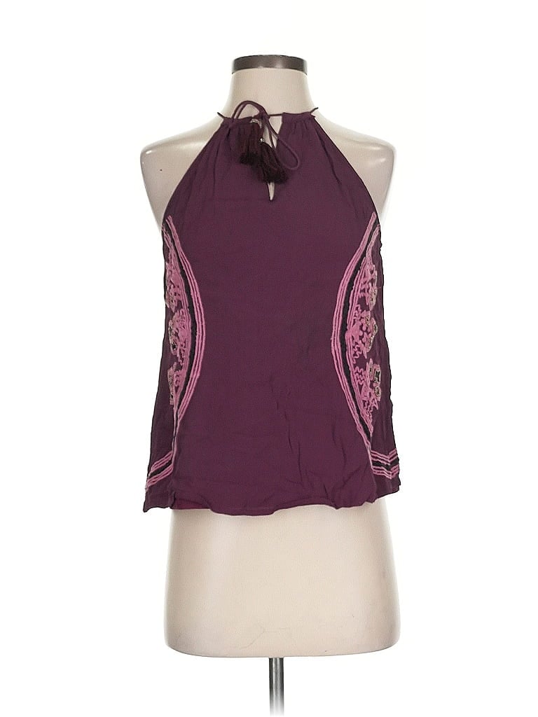 Pre-owned Chloe Oliver Tank Top Burgundy Halter Neckline Tops