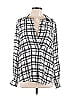 Marissa Webb 100% Silk Silver White Long Sleeve Silk Top Size L - photo 1