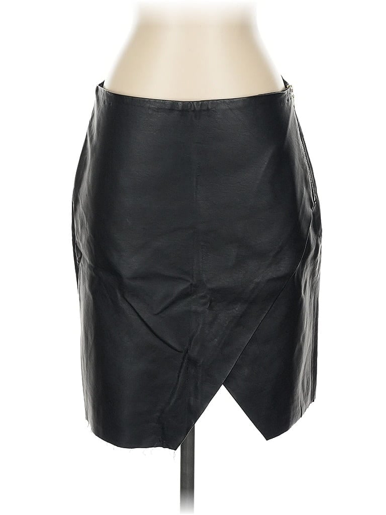 Click to view more detailed imagery on our partner's website Pre-owned Club Monaco Faux Leather Skirt In Black