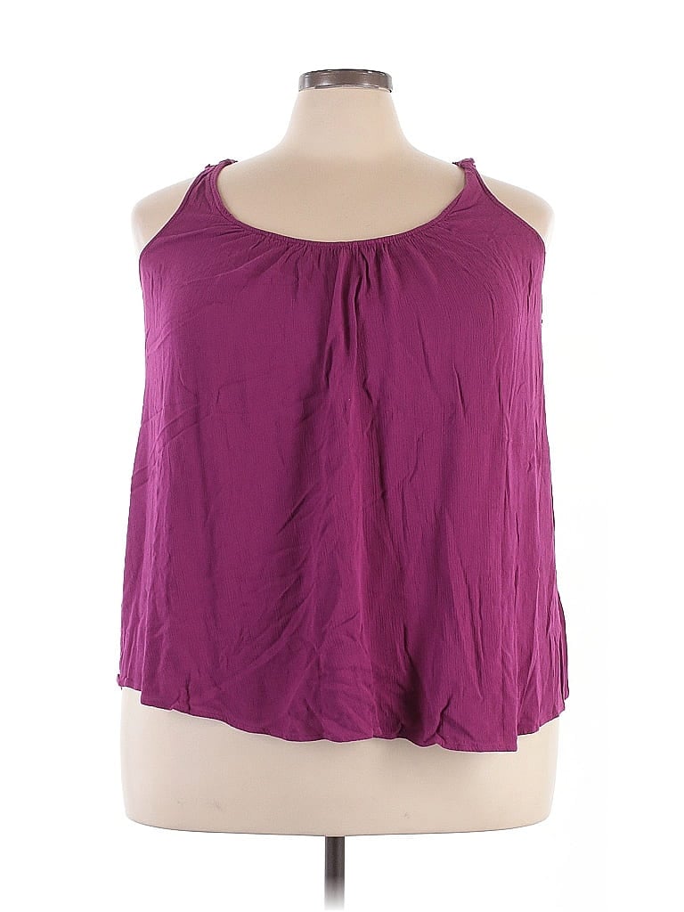 Pre-owned Lane Bryant Tank Top Purple Halter Neckline Tops