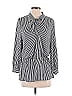 Ann Taylor Stripes Silver Long Sleeve Blouse Size S - photo 1