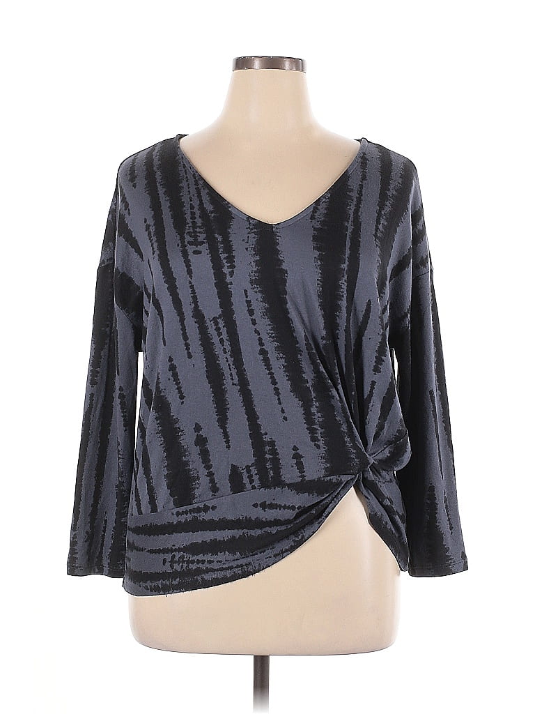 Terra & Sky Gray 3/4 Sleeve Top Size 0X - photo 1