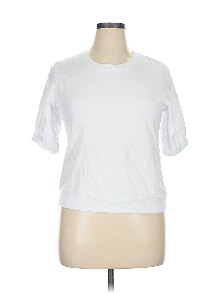 Pre-owned Z Supply Short Sleeve Top White Crew Neck Tops