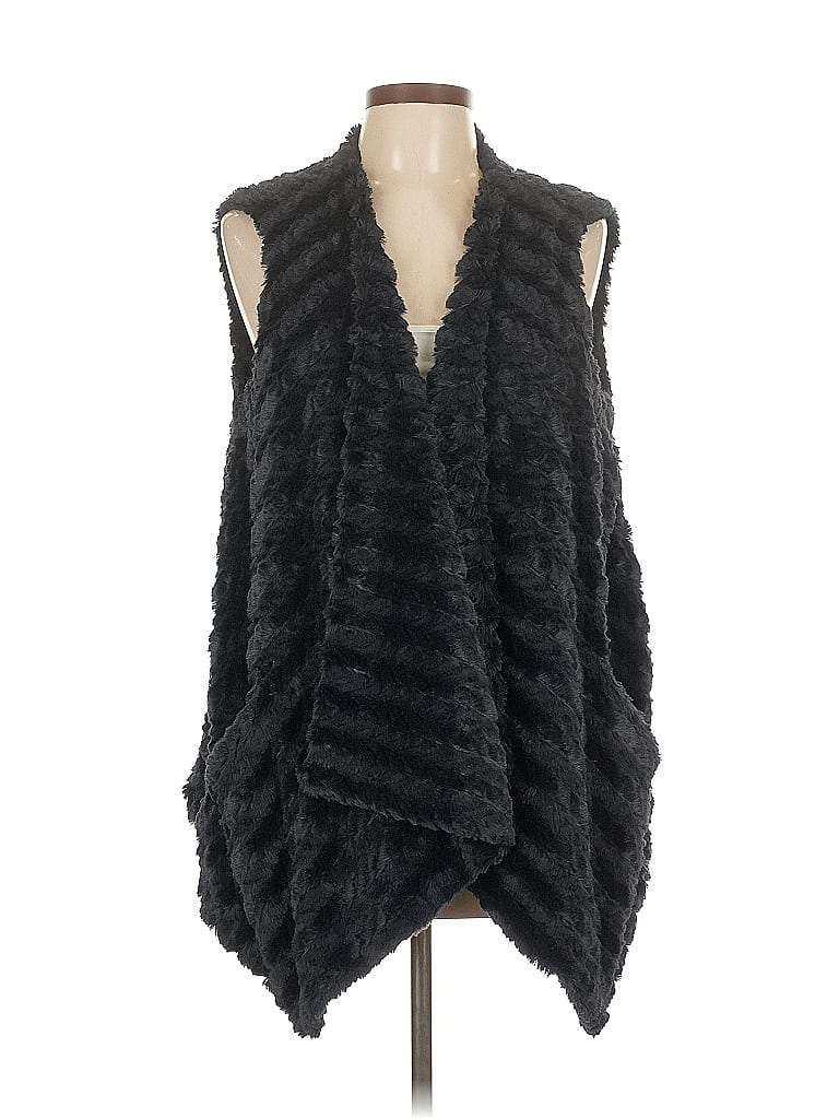 G by Giuliana Rancic 100% Polyester Gray Faux Fur Vest Size L - photo 1