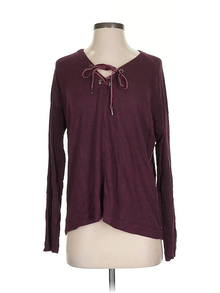 Pre-owned Rails Long Sleeve Henley Shirt In Burgundy